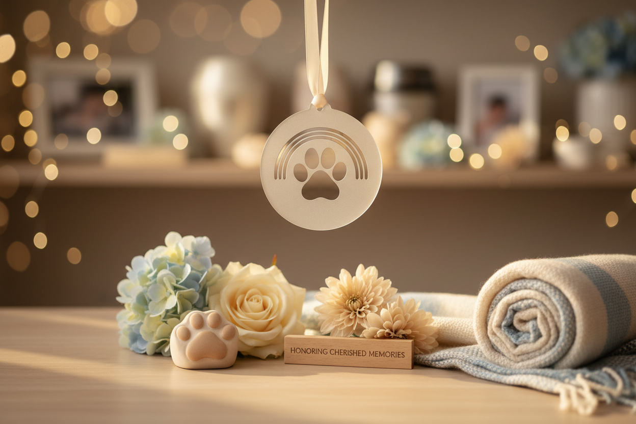 i have a pet store where i am selling custom products such as an ornament to deal with the loss of you pet. i want a solid image where I am able to make the store very welcoming and make people want to buy from me. 